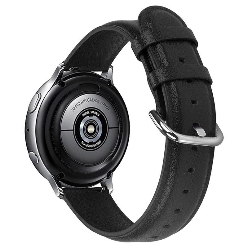 Correa De Cuero Genuino Para Samsung Galaxy Watch Active2 44 Mm Negro