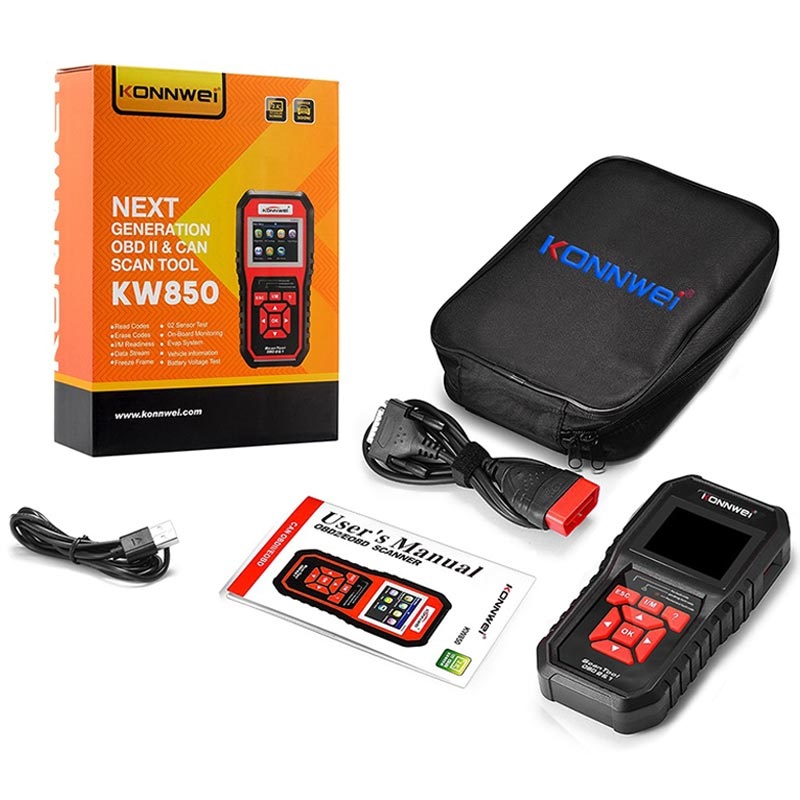 Herramienta De Diagnostico Del Coche Con LCD Konnwei KW850 OBD2 EOBD