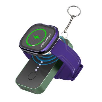 Mini batería inalámbrica magnética con llavero y cargador portátil de 1200 mAh para la serie iWatch - Verde