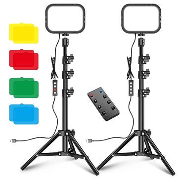 2 Luces LED sobre Trípode Ajustable y 4 Filtros de Color para Foto y Vídeo