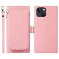 Funda Magnética 2-en-1 para iPhone 14 Plus con Cremallera - Estilo Cartera - Rosa