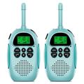 2Pcs DJ100 Niños Walkie Talkie Juguetes Niños Interphone Mini Transceptor de mano 3KM Alcance UHF Radio con cordón - Azul+Azul