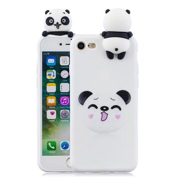 Carcasa de TPU 3D Cartoon para iPhone 7/8/SE (2020)/SE (2022) - Panda Blanco