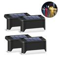 Luces solares para escaleras, lámpara LED para exteriores, resistente al agua, con brillo de color, iluminación para escalones de cubierta, lámpara para escaleras, patio, camino, jardín, 4 unidades. - Negro