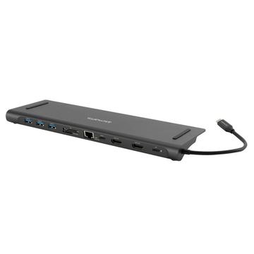 4smarts MultiScreen 11-in-1 USB-C Hub / Soporte para portátil - Negro / Gris