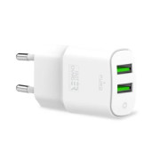 Cargador de pared Puro Mini Dual USB - 12W - Blanco