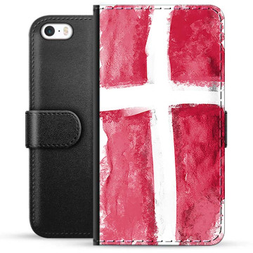 Funda Flip Premium iPhone 5/5S/SE - Bandera de Dinamarca