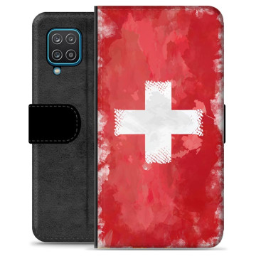 Funda abatible premium Samsung Galaxy A12 - Bandera suiza