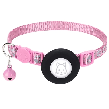 Funda de Silicona con Pet Collar Reflectante para Apple AirTag - Rosa