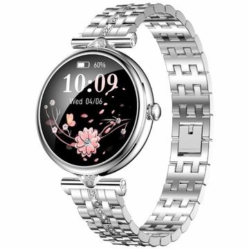 AK73 Reloj inteligente para mujer con correa de acero inoxidable