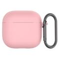 Carcasa de Silicona con Mosquetón para AirPods 4 - Rosa