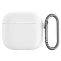 Carcasa de Silicona con Mosquetón para AirPods 4 - Blanco