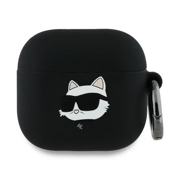 AirPods 4 Karl Lagerfeld Choupette Head 3D Estuche de silicona - Negro