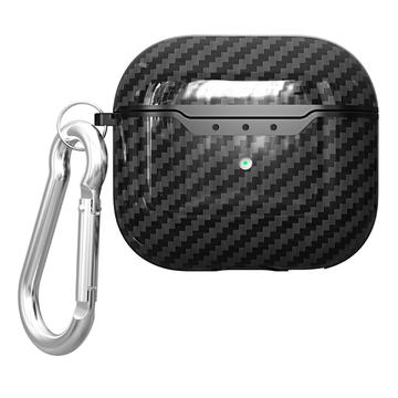 Carcasa de TPU con Mosquetón para AirPods 4 - Fibra de Carbono