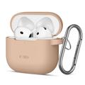 AirPods 4 Tech-Protect Estuche con gancho de silicona - Café leche