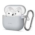 AirPods 4 Tech-Protect Estuche con gancho de silicona - Gris crayón