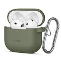 AirPods 4 Tech-Protect Estuche con gancho de silicona - Verde oliva