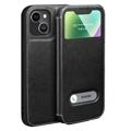 Funda de Cuero Dual View para iPhone 14 Plus - Negro