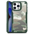 Carcasa Híbrida Anti-Choque para iPhone 15 Pro - Camuflaje Militar - Verde