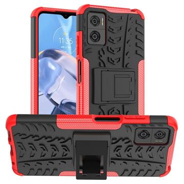 Carcasa Antideslizante Híbrida para Motorola Moto E22/E22i - Rojo / Negro