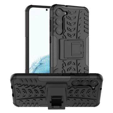 Carcasa Híbrida Antideslizante con Soporte para Samsung Galaxy S23+ 5G - Negro