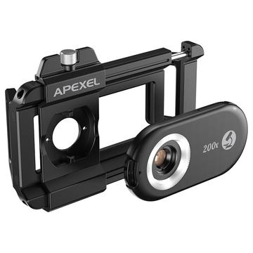 Lente de Microscopio Apexel APL-MS100 para Smartphone con Filtro CPL - Aumento 100x