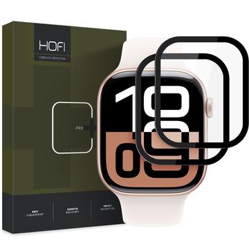 Protector de Pantalla Hofi Hybrid Pro+ para Apple Watch Series 10 - 42mm - Borde Negro - 2 Pc.