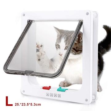 Puerta mosquitera Auto-Lock con sistema de bloqueo en 4 direcciones para gatos y perros pequeños - L