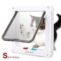 Puerta mosquitera Auto-Lock con sistema de bloqueo en 4 direcciones para gatos y perros pequeños - S - Blanca