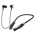 Auriculares deportivos Bluetooth estéreo B3 9D Surround con banda de silicona para el cuello - Negro