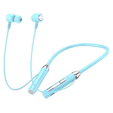 Auriculares deportivos Bluetooth estéreo B3 9D con banda de silicona para el cuello - Azul