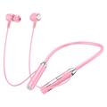 Auriculares deportivos Bluetooth estéreo B3 9D Surround con banda de silicona para el cuello - Rosa