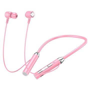 Auriculares deportivos Bluetooth estéreo B3 9D Surround con banda de silicona para el cuello - Rosa