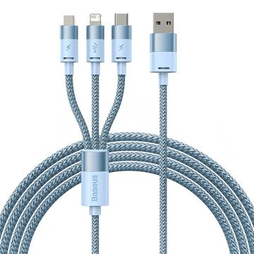 Cable de carga y datos Baseus StarSpeed 3 en 1 - 1.2m, 3.5A - Azul