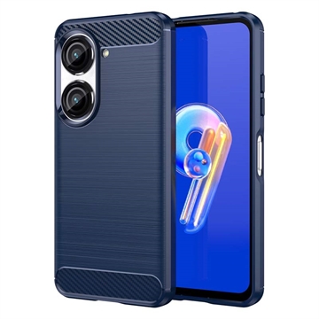 Carcasa de TPU Cepillada para Asus Zenfone 10 - Fibra de Carbono - Azul