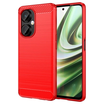 Carcasa de TPU Cepillada para OnePlus Nord CE 3 Lite/N30 - Fibra de Carbono - Rojo