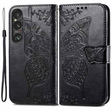 Funda Mariposa para Sony Xperia 1 VI - Estilo Cartera - Negro