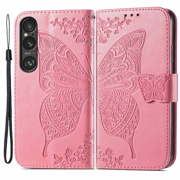 Funda Mariposa para Sony Xperia 1 VI - Estilo Cartera - Rosa