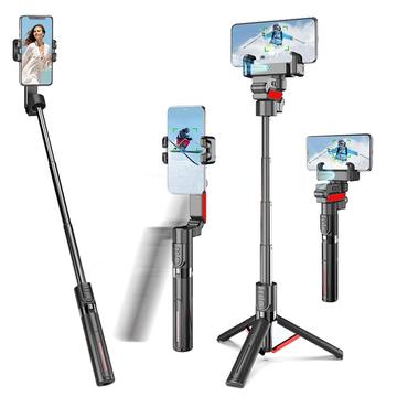 C10 Estabilizador Gimbal Selfie Stick con Seguimiento facial con IA - Negro / Rojo