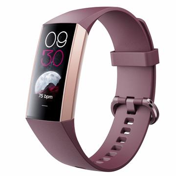 C80 1.1" AMOLED Screen Body Temperature Smart Bracelet with Heart Rate, Blood Pressure, Blood Oxygen Monitoring - Rojo vino