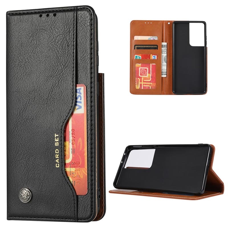 Funda Estilo Cartera Para Samsung Galaxy S21 Ultra 5g Serie Card Set