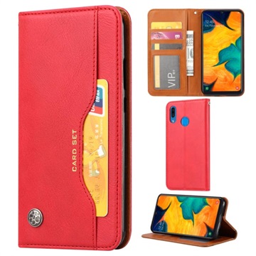 Funda Estilo Cartera para Samsung Galaxy A20e - Serie Card Set - Rojo