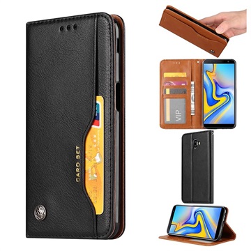 Funda Estilo Cartera para Samsung Galaxy J6+ - Serie Card Set - Negro