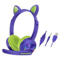 Cat Ears AKZ-020 Auriculares con cable para niños / Auriculares para juegos con micrófono - Morado