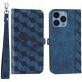 Funda Serie Rhombus para iPhone 14 Pro - Estilo Cartera - Azul