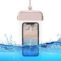 Funda impermeable TPU transparente universal IPX8 con función táctil - 7" - Rosa