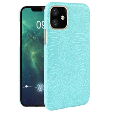 Funda de Plástico Revestido para iPhone 11 - Cocodrilo - Cian