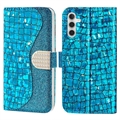 Funda Croco Bling para Samsung Galaxy A34 5G - Estilo Cartera - Azul