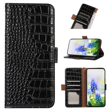 Funda Crocodile con RFID para OnePlus Nord CE 3 Lite/N30 - Estilo Cartera - Negro