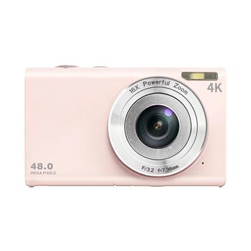 DC402-AF 4K Kids 48MP Digital Camera Auto Focus 16X Digital Zoom Vlogging Camera for Teens - Rosa claro